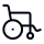 Wheelchair icon representing paralysis from an injury