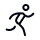Running icon representing a pedestrian accident